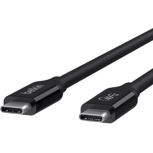 Кабель Belkin Cable USB-С to USB-C 100W Thunderbolt 4 40gbs 0.8m Black (INZ001BT0.8MBK) фото 4