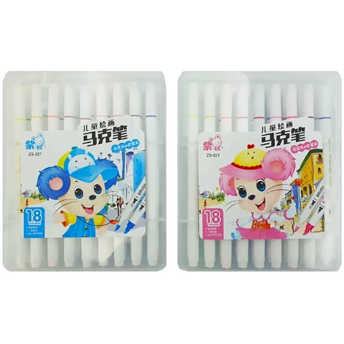 Скетч Маркер двусторонний JO Mouse 221-18 18 шт. набор