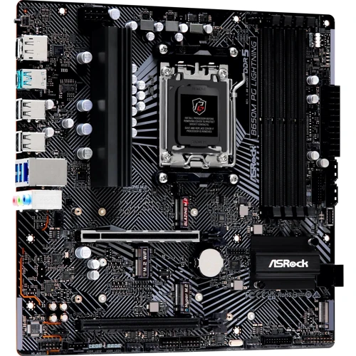 ASROCK B650M PG LIGHTNING: Разъемы на плате USB 3.2 Gen 2, USB 2.0, USB Type-C, SATA 3.0, M.2