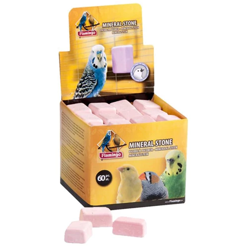 Минеральный камень Flamingo Pickstone для птиц розовый 4х3х2 см розовый 60 шт./цена за 1 шт