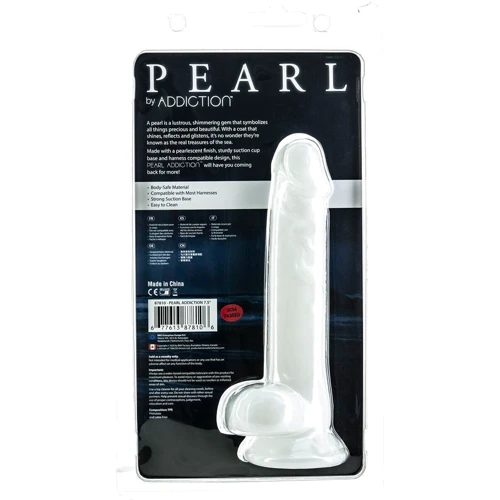 Жемчужный фаллоимитатор на присоске ADDICTION — Pearl by Addiction 7,5″ Dong, вибропуля в подарок