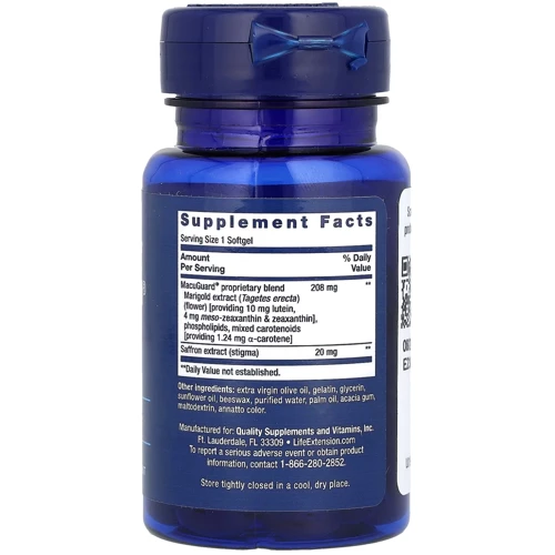 Life Extension MacuGuard Ocular Support with Saffron & Astaxanthin 60 Softgels Здоров'я очей з шафраном і астаксантіном