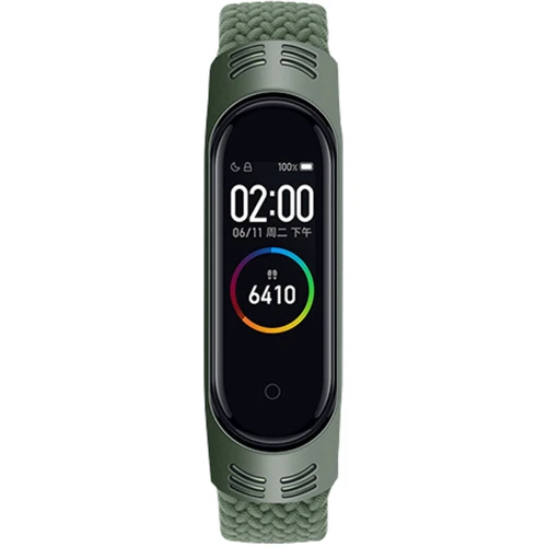 Ремінець Fashion Braided Solo Loop (L) Green for Xiaomi Mi Smart Band 3/4/5/6