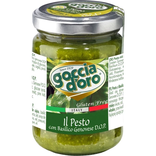 Соус Песто Goccia d’Oro Il Pesto Basilico Genovese с базиликом Дженовезе 130 г (8003250006084)