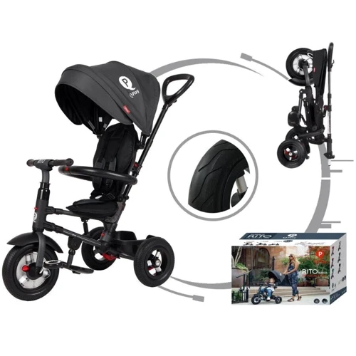 Велосипед Qplay Rito Rubber Black складной трехколесный детский (S380-10BlackRubber) фото 7
