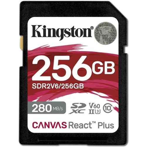 Карта пам'яті Kingston 256GB SDXC Class 10 UHS-II U3 V60 Canvas React Plus (SDR2V6/256GB)