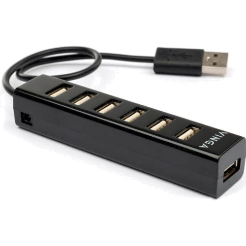 Адаптер Vinga Adapter USB to 7xUSB2.0 Black (VHA2A7): Інтерфейс підключення USB 2.0