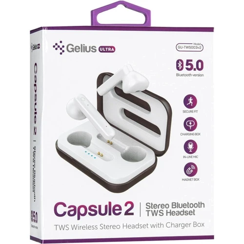 Наушники Gelius Ultra Capsule 2 GU-TWS-003v2 White: Тип крепления без креплений