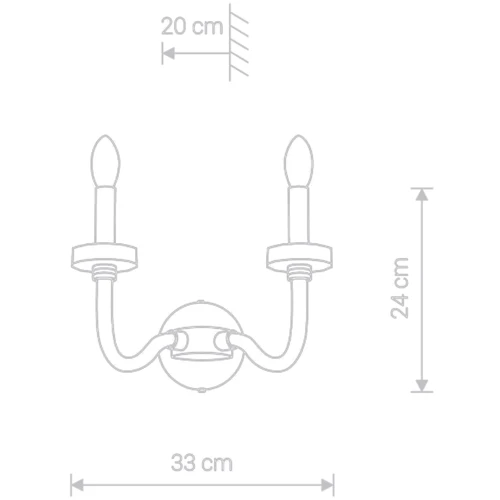 Бра Nowodvorski 8155 Hampton Е14 2x40W IP20 Chrom