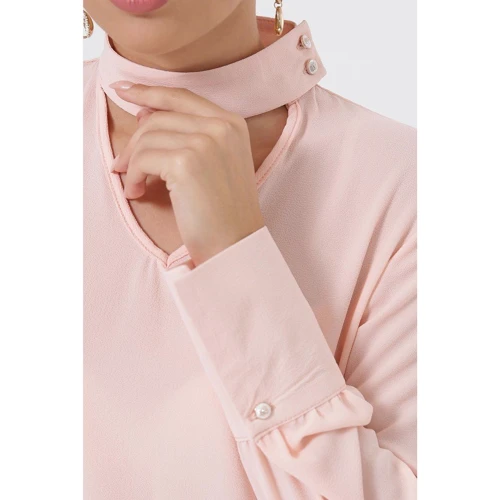 Блуза FashionUp BZ-1792D 42 розовая с длинным рукавом: Вид Блузы