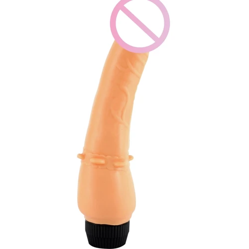 Жесткий вибратор из латекса Vinyl P-Shape №3, 20х3 см