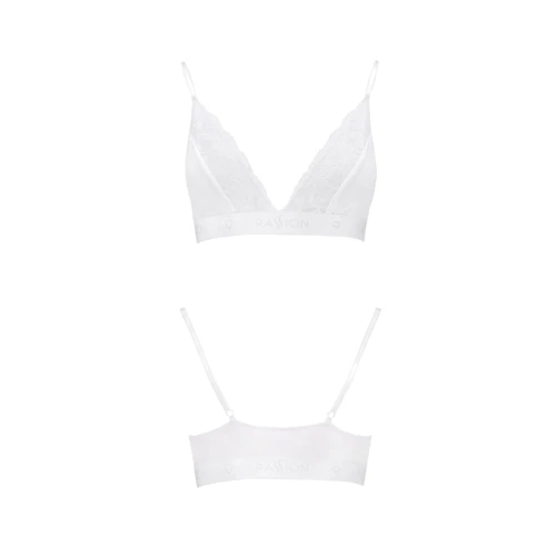 Эластичный топ с кружевом Passion PS001 TOP white, size M