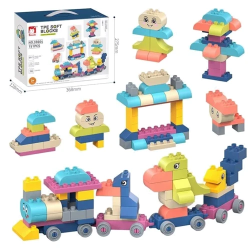 Конструктор мягкие резиновые блоки 151 деталь (33004): undefined undefined