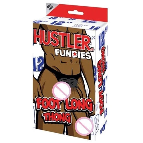 Веселые мужские стринги с меховым чехлом для пениса Hustler Fundies Foot Long Thong