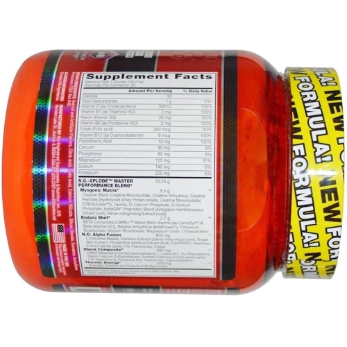 BSN N.O.-Xplode 3.0 Pre-Workout Igniter 30 serv. 555 g Fruit Punch NON-caffeinated: Вкус Фруктовый пунш