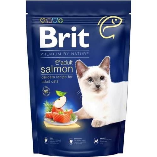 Сухий корм для котів Brit Premium by Nature Cat Adult Salmon з лососем 1.5 кг (8595602553136)