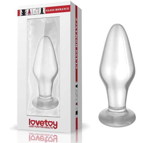 Анальная пробка LoveToy Glass Romance 4.3" Clear