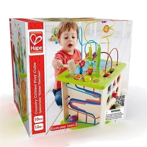 Бізікуб дерев'яний Hape Сільські звірята (E1810): Вік 1-2.5 года