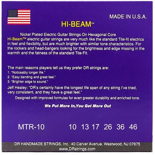 Струна для гитар Струны для электрогитары DR MTR-10: Тип Комплект струн