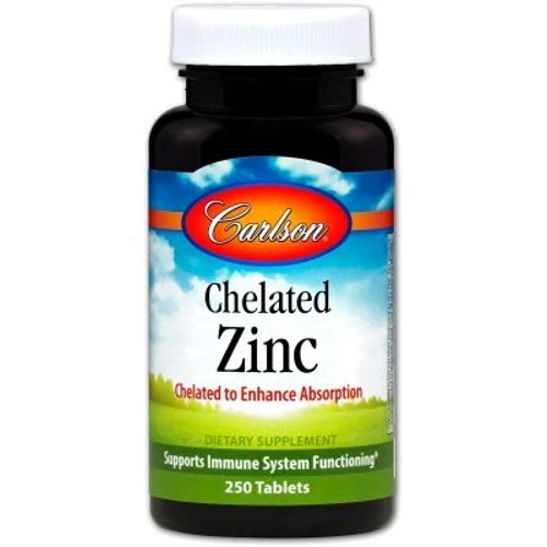 Carlson Labs Chelated Zinc 250 Tabs Цинк хелатний