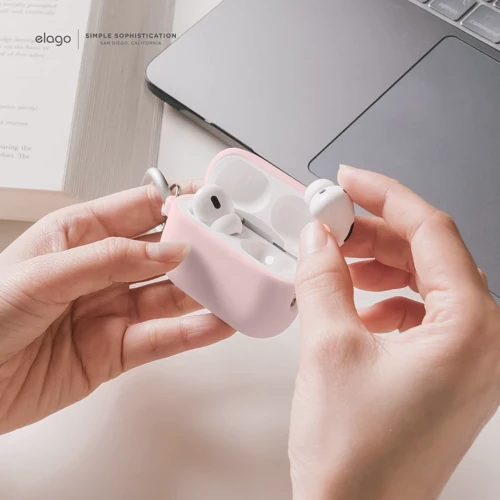 Чехол для наушников Elago Silicone Hang Case Lovely Pink (EAPP2SC-HANG-LPK) for Apple AirPods Pro 2 фото 3