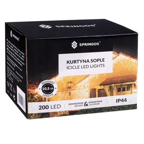 Гирлянда Springos бахрома уличная 8 м 200 LED голубая (CL0202) фото 9