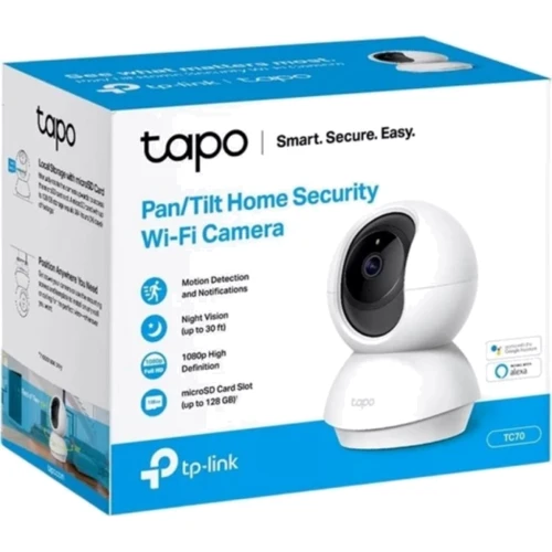 IP-камера відеоспостереження TP-Link Tapo TC70 N300: Тип підключення до інтернету Проводное