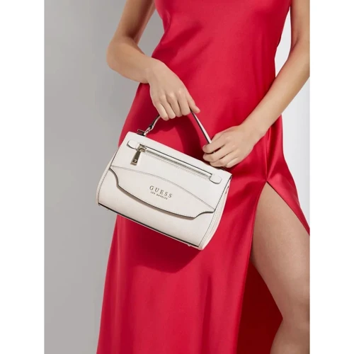 Женская сумка-сэтчел Guess Lias Top Handle Flap белая (HWVG7670180-WHI): Застежка Магнитная