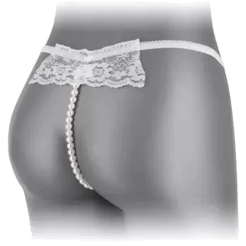 Трусики-стринги с жемчужной ниткой Fashion Secret KATIA White