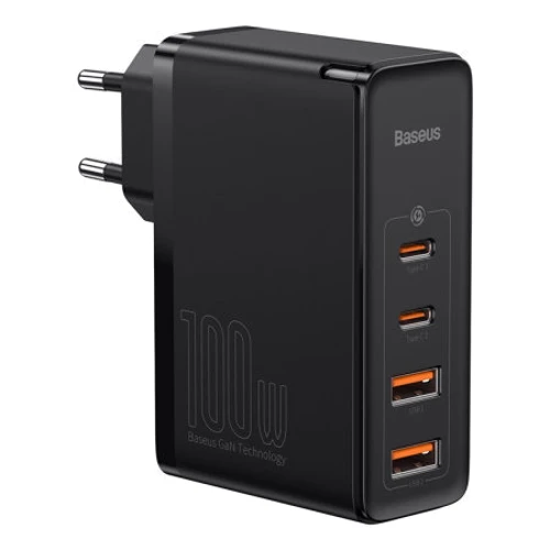 Зарядное устройство Baseus Wall Charger GaN2 2xUSB-C+2хUSB 100W Black with USB-C Cable (CCGAN2P-L01)