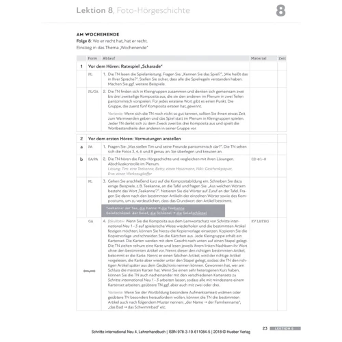 Schritte international Neu 4: Lehrerhandbuch: Количество страниц 224
