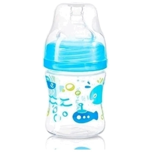 Бутылка антиколиковая BabyOno с широким отверстием 120 мл голубой (402/01)
