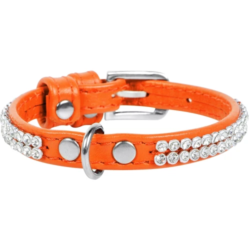 Ошейник WAUDOG Glamour "Полотно стразы" 9 мм 18-21 см оранжевый (33064): Производитель WAUDOG