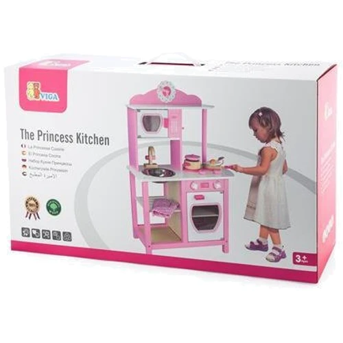 Детская кухня Viga Toys из дерева, бело-розовая (50111): Производитель Viga Toys