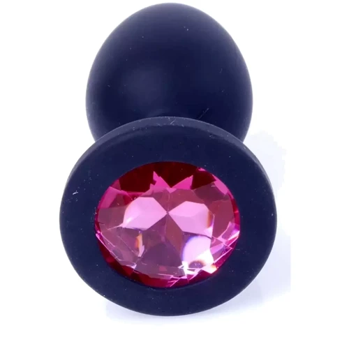 Анальная пробка Boss Series - Jewellery Black Silicon PLUG Medium Pink (BS6400087)