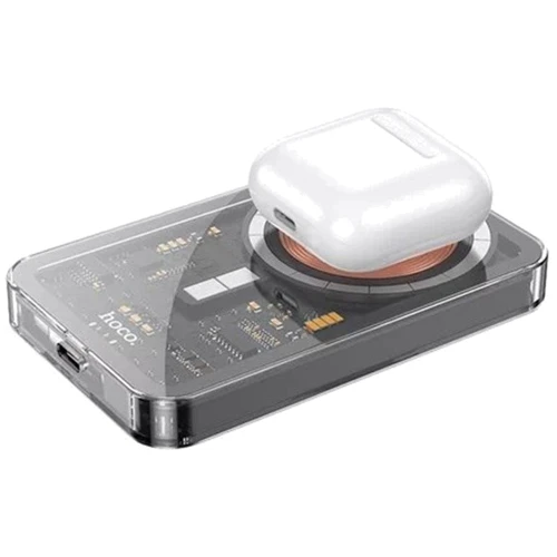 Внешний аккумулятор Hoco Power Bank 5000mAh Q14 Ice Crystal Fast Charging MagSafe PD 20W Black: Встроенный кабель нет
