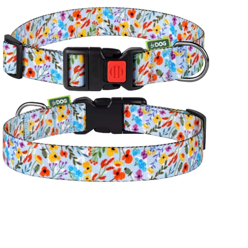 Нашийник HiDog Flowers blue L 25 мм 35-45 см різнокольоровий (104\1018): Виробник HiDog