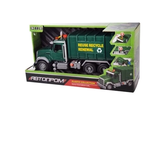 Машинка Автопром Мусоровоз 1:18 свет, звук, подвижные детали (7974): Тип Готовая модель