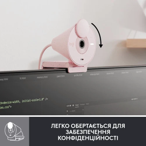 Logitech Brio 300 FHD Rose (960-001448) фото 4