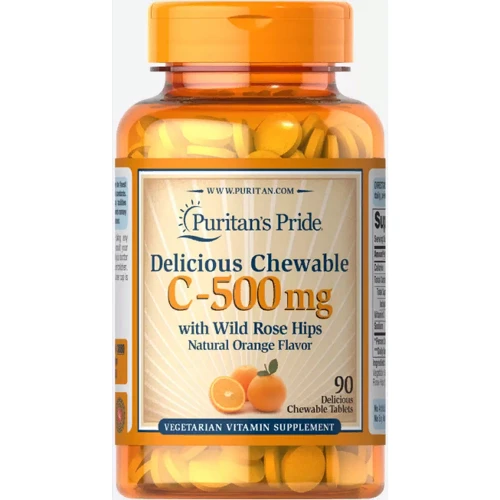 Puritan's Pride Vitamin C-500 mg with Bioflavonoids And Rose Hips 90 Chewable Tablets
