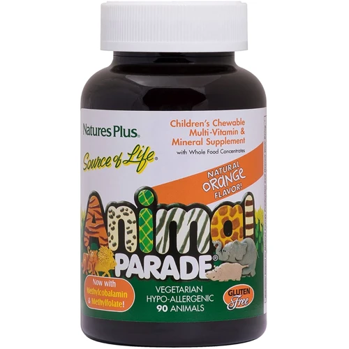 Nature's Plus, Source of Life, Animal Parade, Children's Chewable Supplement, Orange Flavor, 90 Animal-Shaped Tablets (NTP29974)