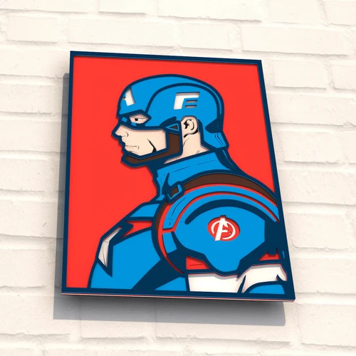 Деревянная картина-раскраска Wortex Woods Постер Капитан Америка 35х25 (3DP40010)