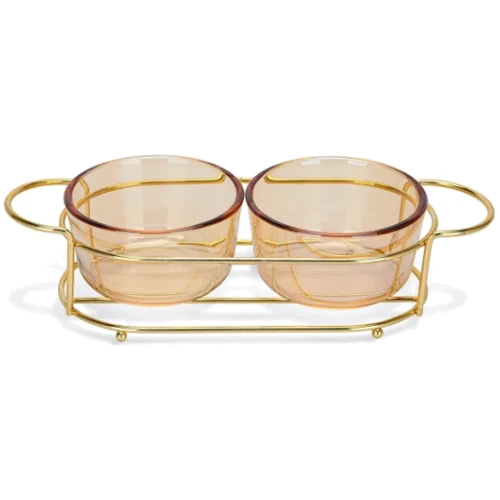 Мінажниця Fissman 26x10.5x5.7 см на сталевій підставці 2х240 мл (16390): Тип Менажница