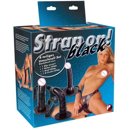 Набор из трех фаллоимитаторов на трусиках Orion Strap-on! Black