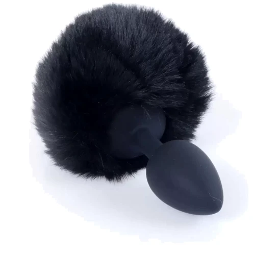 Анальная пробка S с хвостом BOSS of TOYS Boss Series - Silicon PLUG Bunny Tail Black, BS6400100
