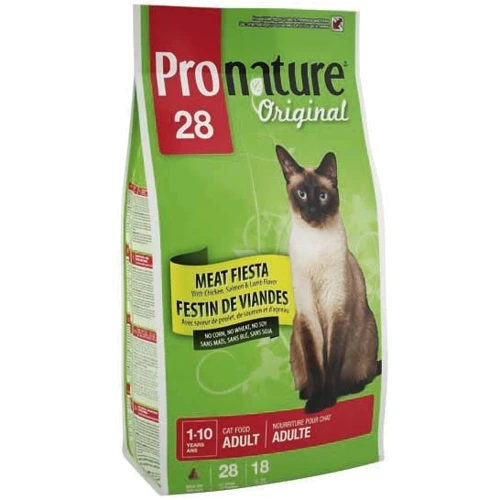 Сухой корм для взрослых котов Pronature Original Adult Meat Fiesta со вкусом курицы, лосося и ягненка 2.72 кг (65672453035)