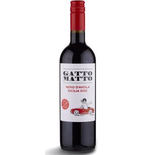 Вино Gatto Matto Nero d'Avola Sicilia красное сухое 12.5 % 0.75 л (VTS2903760)
