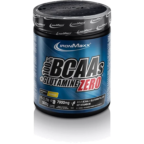 Аминокислота для спорта IronMaxx 100% BCAAs + Glutamine Zero 500 g /33 servings/ Mango