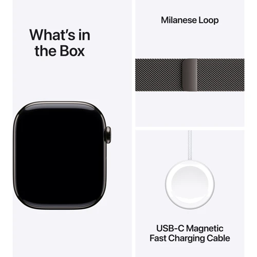 Apple Watch Series 10 42mm GPS + Cellular Slate Titanium Case with Slate Milanese Loop (MX053)