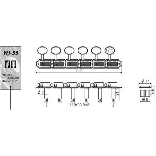 Колок Колки PAXPHIL WJ55 6-in line CR